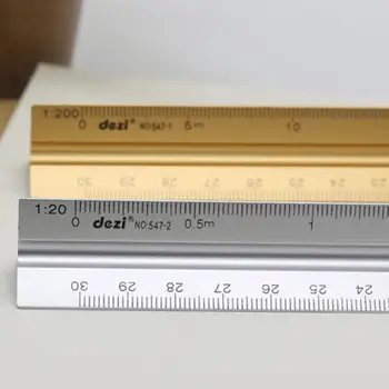 

1 Pcs Drawing Triangular Scale aluminum alloy Precision Ruler Multifunction Design Drawing Measurement Tool 30cm