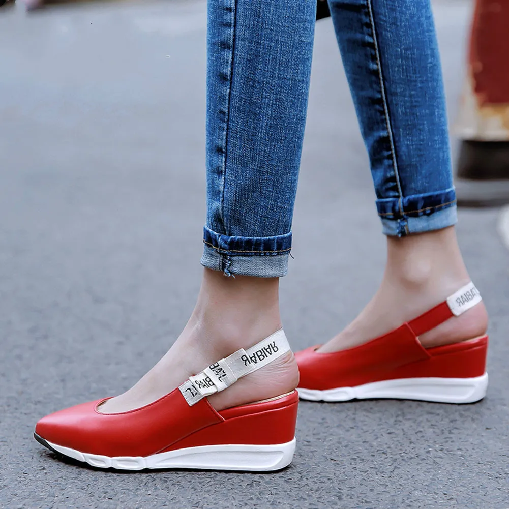 

DORATASIA Fashion Elegant Ladies Sandals 2020 Casual Summer Sandals Women Pointed Toe Back Strap Platform Consise Shoes Woman