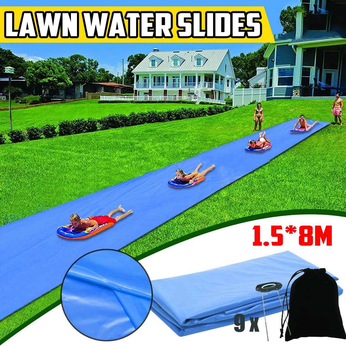 Children Water Slide Lawn Slide Water Raceway Summer Garden Outdoor Fun Toy *## 