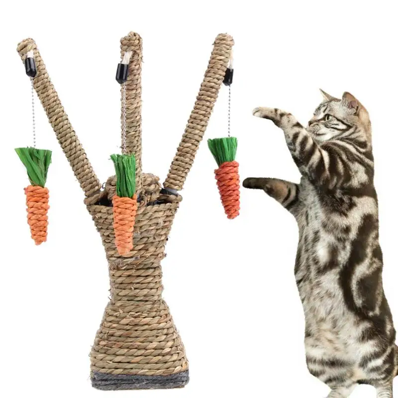

oys Interactive Tree Tower Shelves Climbing Frame Scratching Post Carrot Pet Cat Toys Chew Radish Kitten Teeth Care Chewing T