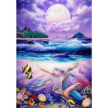 

4 Pack Dolphin 5D DIY Diamond Painting Full Drill Rhinestone Embroidery Decor X4YD