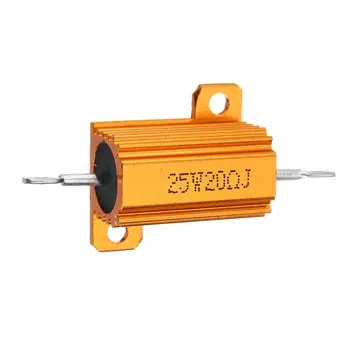 

1Pc RX24 25W 20R 20RJ Metal Aluminum Case High Power Resistor Golden Metal Shell Case Heatsink Resistance Resistor