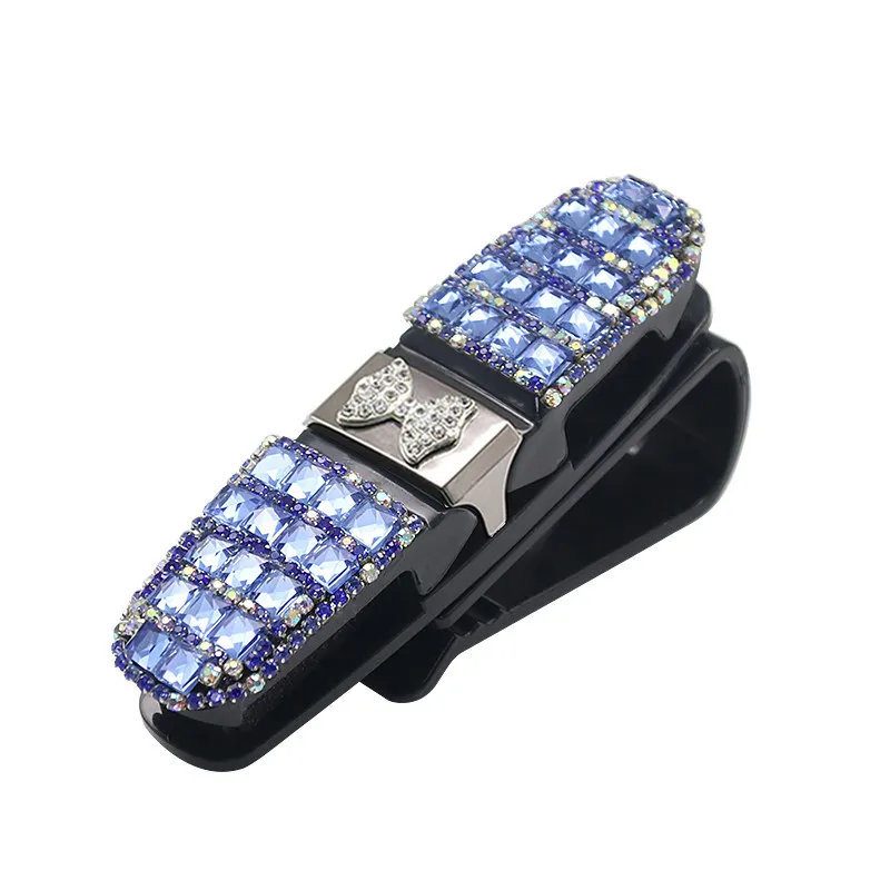 E-FOUR держатели для очков для автомобиля солнцезащитный козырек Bling Diamond солнцезащитные очки крепление для очков с билетной картой зажим для автомобилей транспортных средств - Название цвета: 04