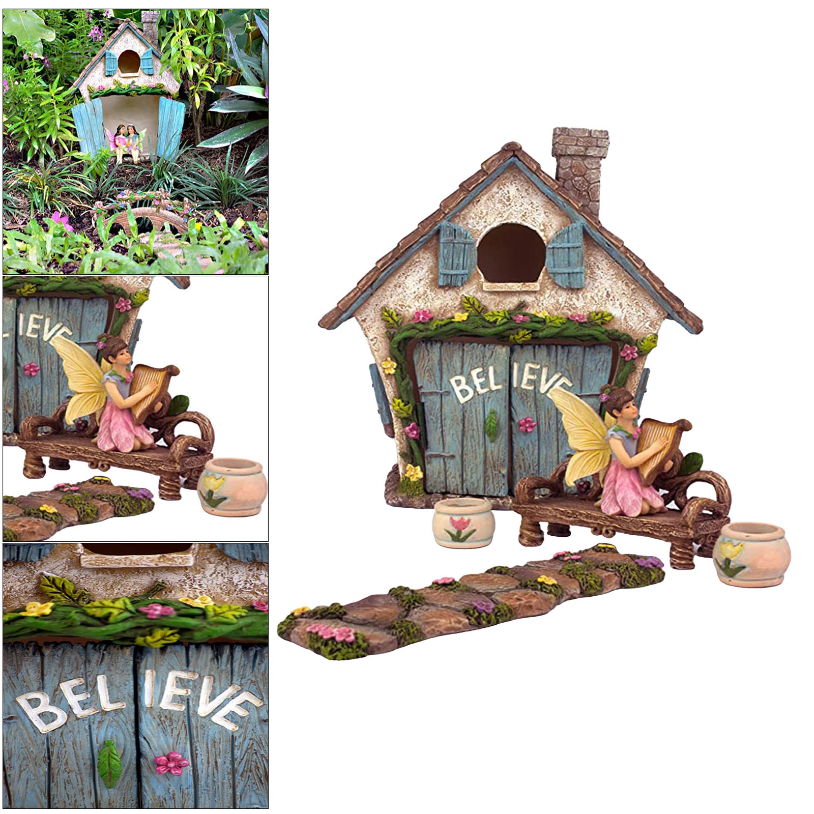 Fairy Garden House Kit Kinderen Of Volwassenen Mini Fee Beeldjes Of Outdoor 5 Stuk Accessoire Set Mini Tuin & Miniaturen| -