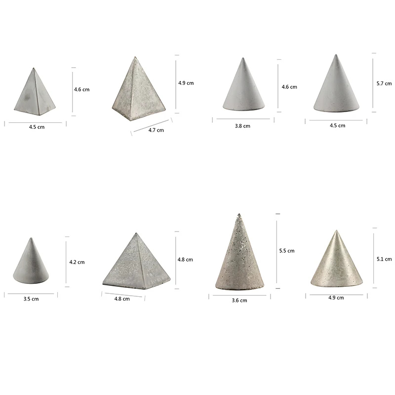 Cement Ring Holders Ornaments Mold Silicone Concrete Pyramid Shape Jewelry Display Stand Mould DIY Decoration Tool