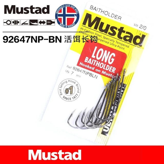 10 packs/lot Mustad hooks for Live bait casting fishing 92647-bn # long  double backstab hooks