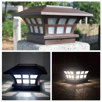 

Solar Post Lamp Outdoor Waterproof Column Head Light For Garden Wall Lamp Garden Fence Landscape Lamp For Gate Garden Decoration