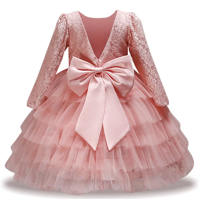 Элегантное платье принцессы с открытой спиной для маленьких девочек, праздничные платья для девочек детский Карнавальный костюм для детей, платья От 1 до 5 лет
