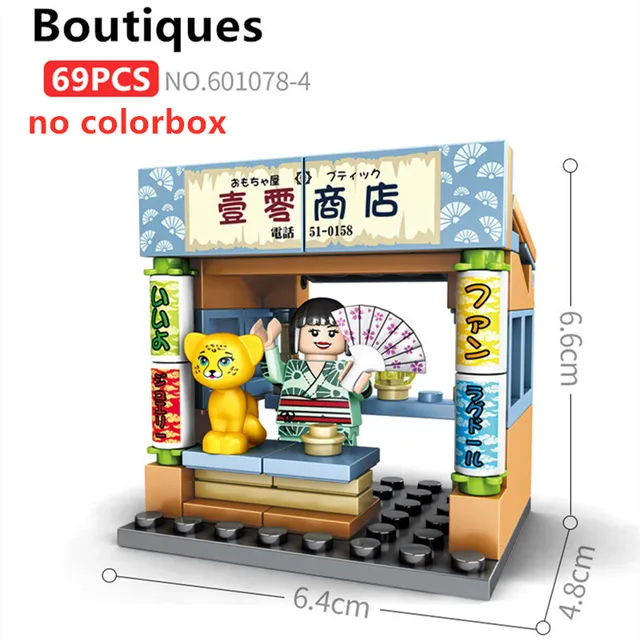 SEMBO Blocks Mini City Street Food Sushi Shop Store MOC Building Blocks Kids Educational Toys for Girl Boy Gift Juguetes Bloques Boutiques-nobox