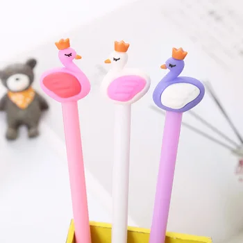 

Flamingo Gel Pens Stationery 0.5mm Kawaii Pen Swan Cute Pen Student Writing Gel Pen Novelty Stationery Kawaii School Supplies