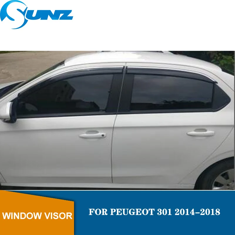 

Window Visor for PEUGEOT 301 2014-2018 side window deflectors rain guards for PEUGEOT 301 2014-2018 SUNZ