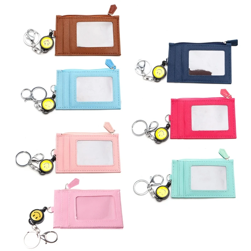 

Business Credit ID Badge Card Holder Coin Purse Retractable Reel Keychain Gift
