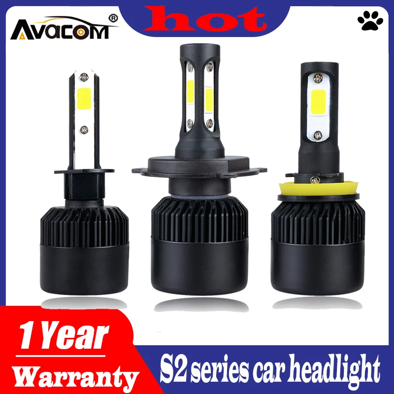 Avacom H4 H7 светодиодный Автомобильные фары H1 H11/H8/H9 лампы 12V Авто 9005/HB3 9006/HB4 COB Чип 72 Вт