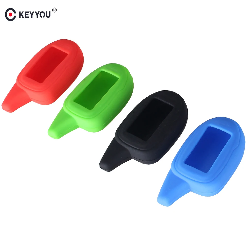 

KEYYOU Russian version M100/M7 Silicone case for Scher-khan Magicar 7 8 9 10 11 12 LCD two way car alarm system m7 Key cover
