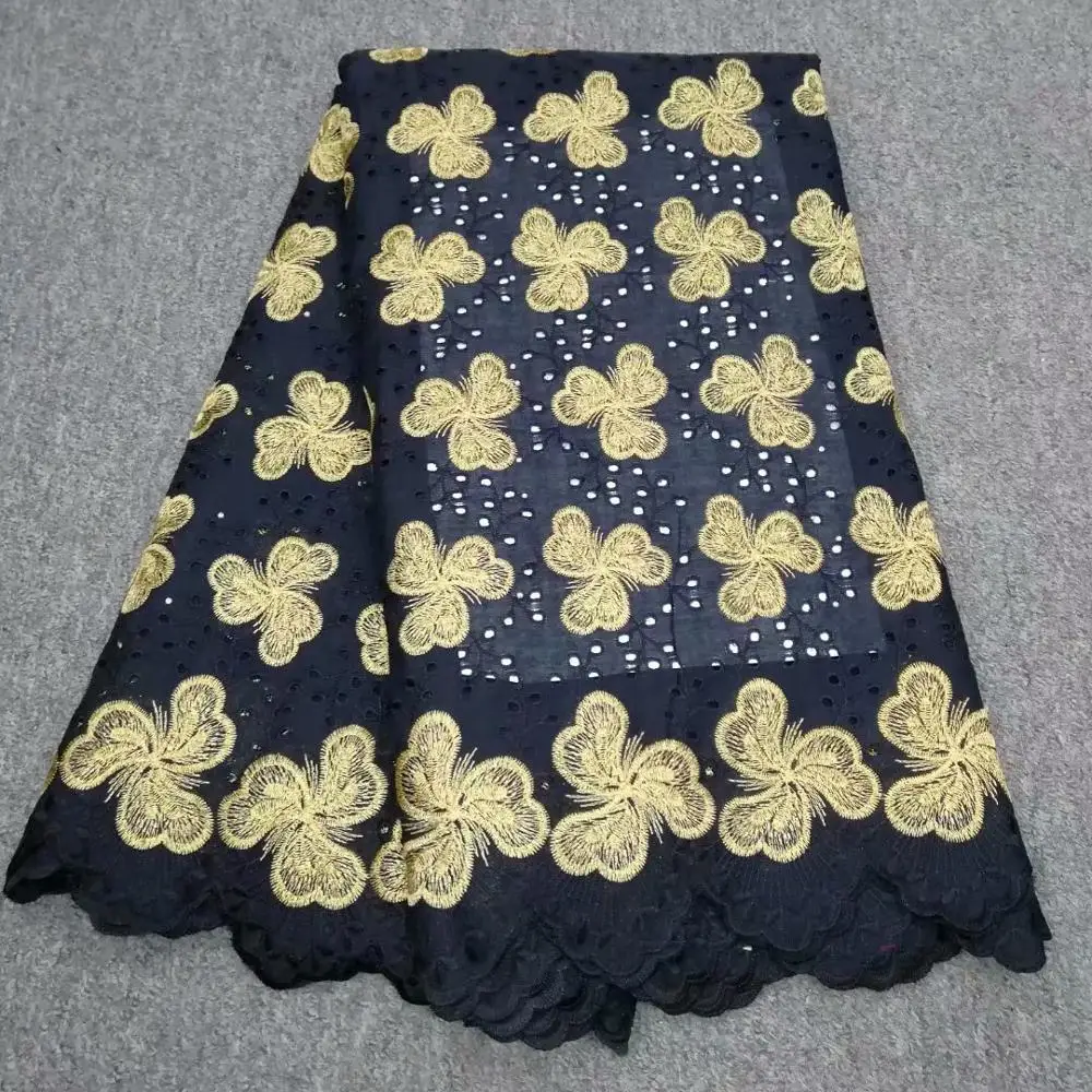 5 ярдов швейцарская кружевная ткань последняя Тяжелая вышитая бисером Африканская Хлопковая ткань швейцарская вуаль кружева популярный Дубай Стиль 901-2