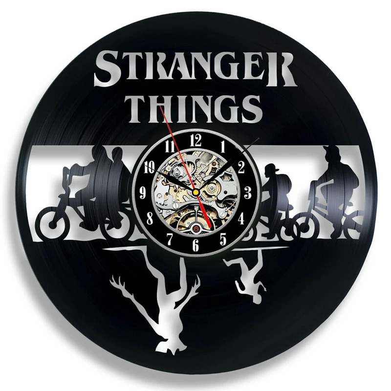 

Stranger Things Vinyl Record Wall Clock Modern Design Action Movie 3D Decorative Vinyl Clocks Wall Watch Home Decorc 12 inch