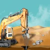 64CM Simulation RC Excavator 660 Degree Rotation Console Telescopic Boom Alloy Bucket DIY Assemble Pile Head And Grab RC Truck 5