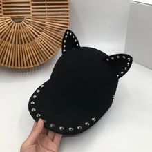 Хан издание отдыха Джокер шляпа для конной езды Женские Уши? Маленькая милая старая бейсбольная кепка, шерстяная шапка черного цвета