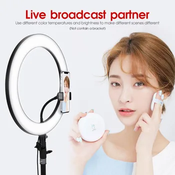 

14 Inch Selfie LED Ring Light For Makeup Live Streaming For Youtube Video Dimmable Ring Lamp With Phone Holder For Photography