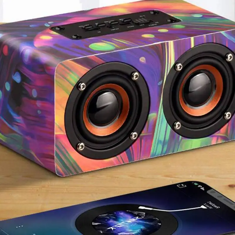 FFYY-D50Color Деревянный беспроводной Bluetooth динамик Fm радио Поддержка Tf карты вызова Голосовые подсказки Функция