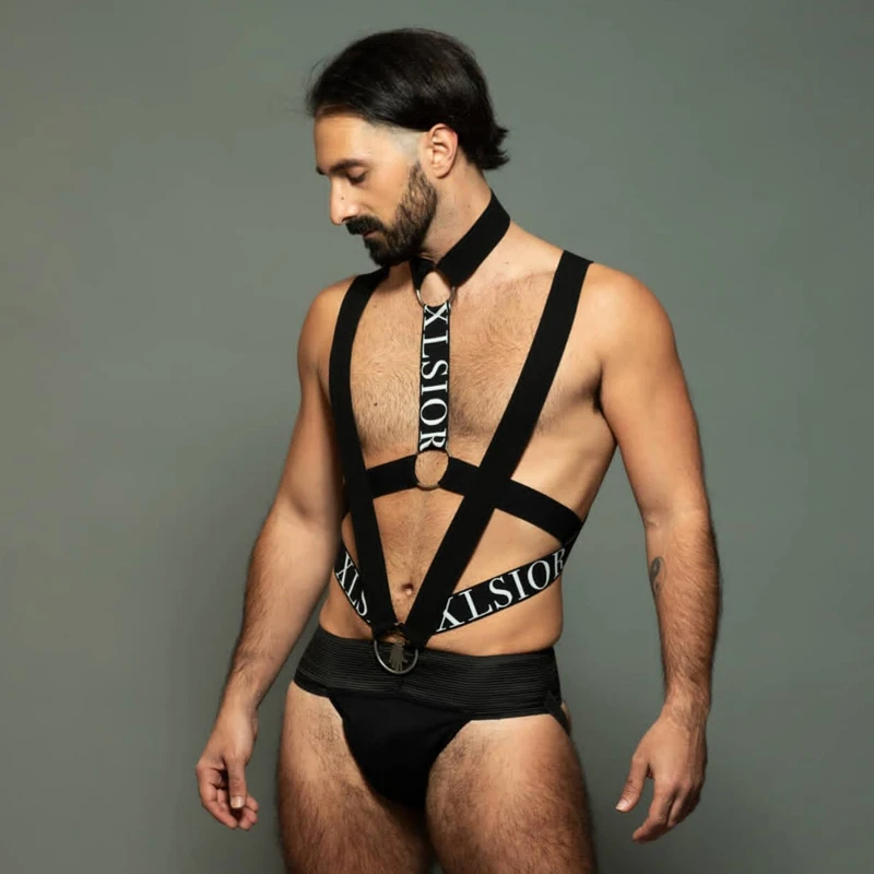 

Sexy Muscle Man Chest Strap Nightclub Bar Pole Dance Performance Stage Costume Male Gogo Dancing Clothes Rave Outfit VDB4777