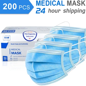 

Disposable Surgical Medical Face Mask Anti-pollution 3-Layer Face Mask Ear-Loop Surgical Influ Mask Breathable Health Mask