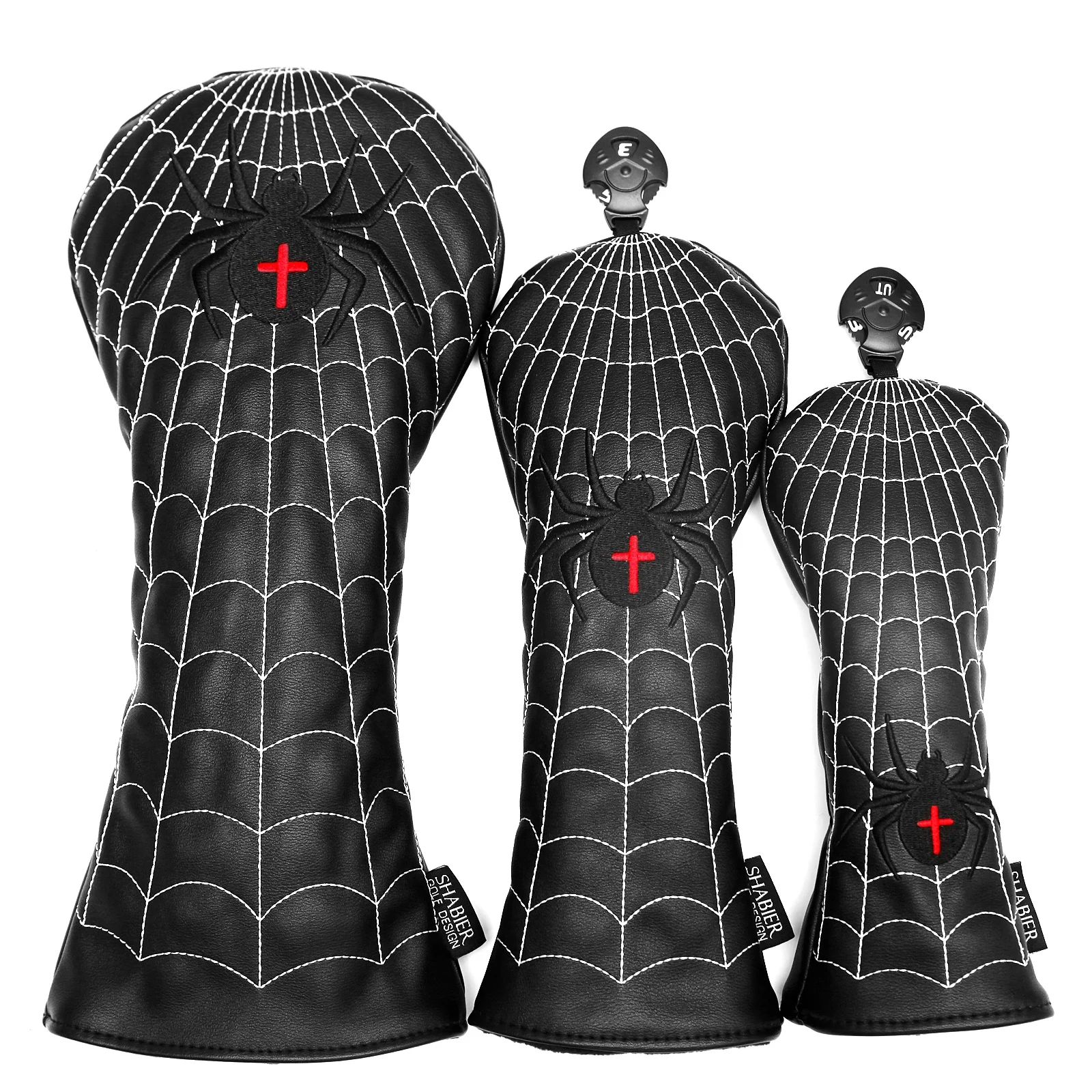 Spider Golf Club Head Covers Driver Cover Fairway Cover Hybrid Blade Putter Covers PU Leather Headcover