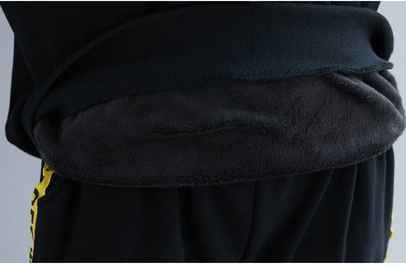Зимние толстовки больших размеров, обхват груди 150 см, 6XL, 7XL, 8XL, 9XL, толстовки черного цвета, комплект из двух предметов