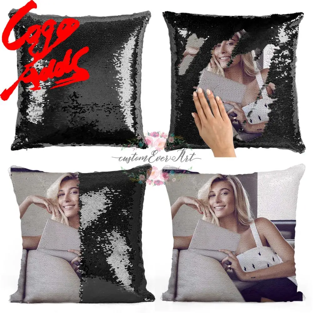 

Hailey Bieber sequin pillow | sequin Pillowcase | Two color pillow | gift for her | gift for him | pillow | magic pillow