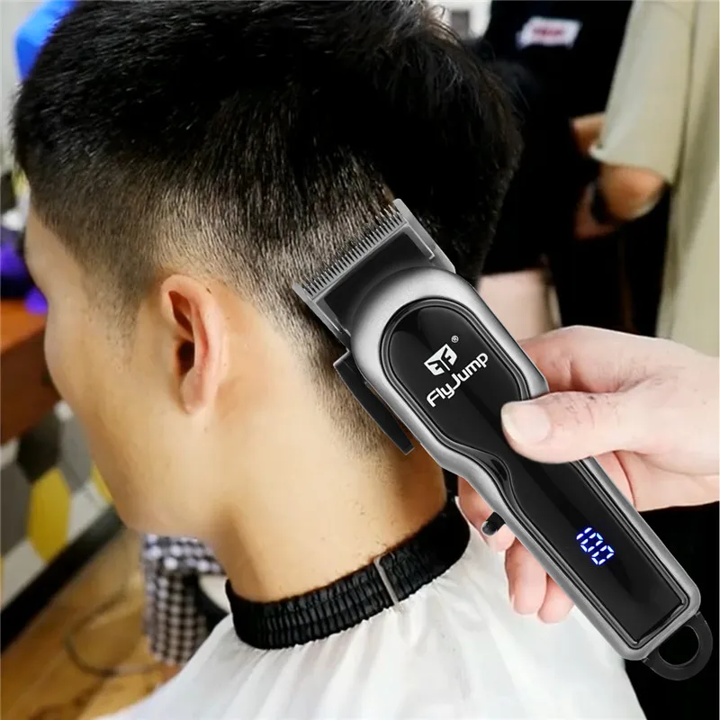 Barber LCD Hair Trimmer Rechargeable Waterproof Men's Hair Clipper Machine Cordless Household Cutter with Combs Gift Box