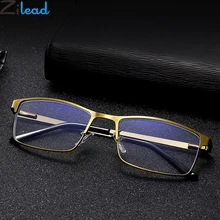 Zilead анти-голубые светло-Золотые очки для чтения в металлической оправе полурамки мужские деловые очки для дальнозоркости