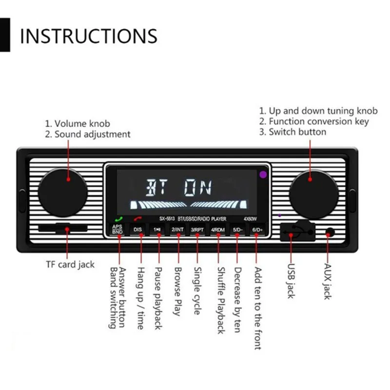 Автомагнитола стерео в-dash Цифровой Bluetooth Автомобильный MP3-плеер стерео USB/AUX классический стерео с пультом дистанционного управления