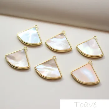 

Fan-shaped Natural Seawater Shellfish Copper Plated 18K Real Gold Color Pendant DIY Handmade Material Accessories