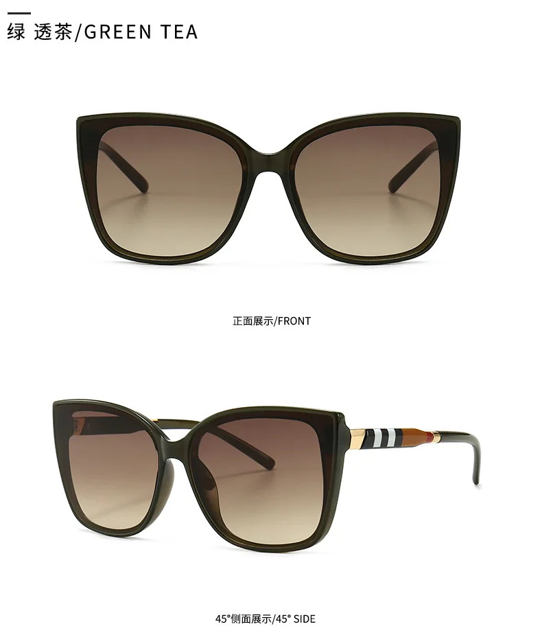 cute sunglasses Explosive cat-eye scottish pattern sunglasses European and American street style INS sunglasses rectangle sunglasses