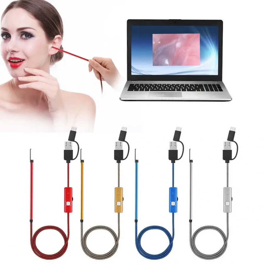 

Mini 4 Colors 3 in 1 Digital LED Otoscope Ear HD Visual Camera Scope Earwax Removal Cleaning Kit Ear Cleaning Tools