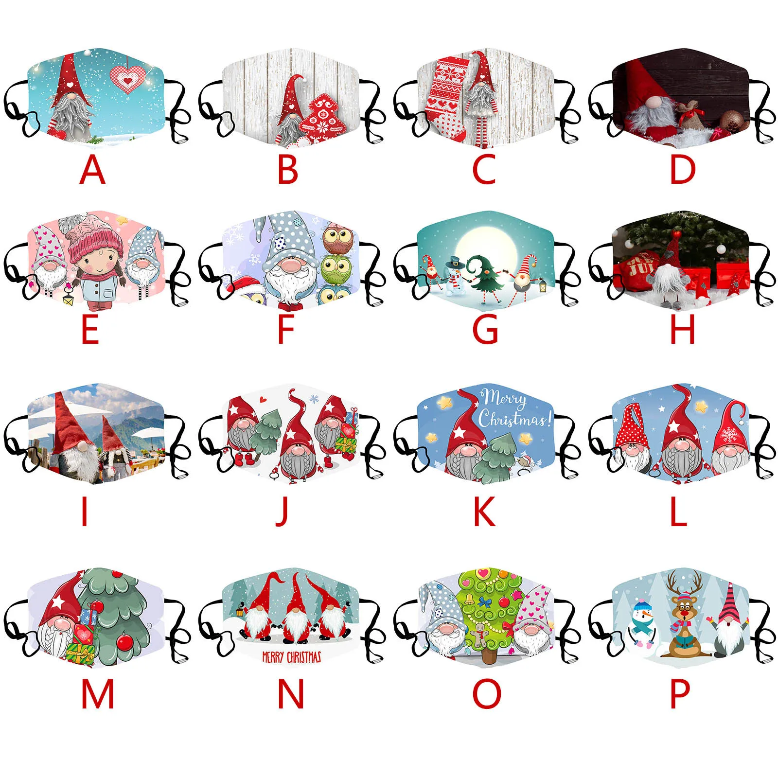 

Adult Christmas Cartoon Printing masque Face Masks Washable Reusable Masquerade Dustproof Protection Masks Mascarilla
