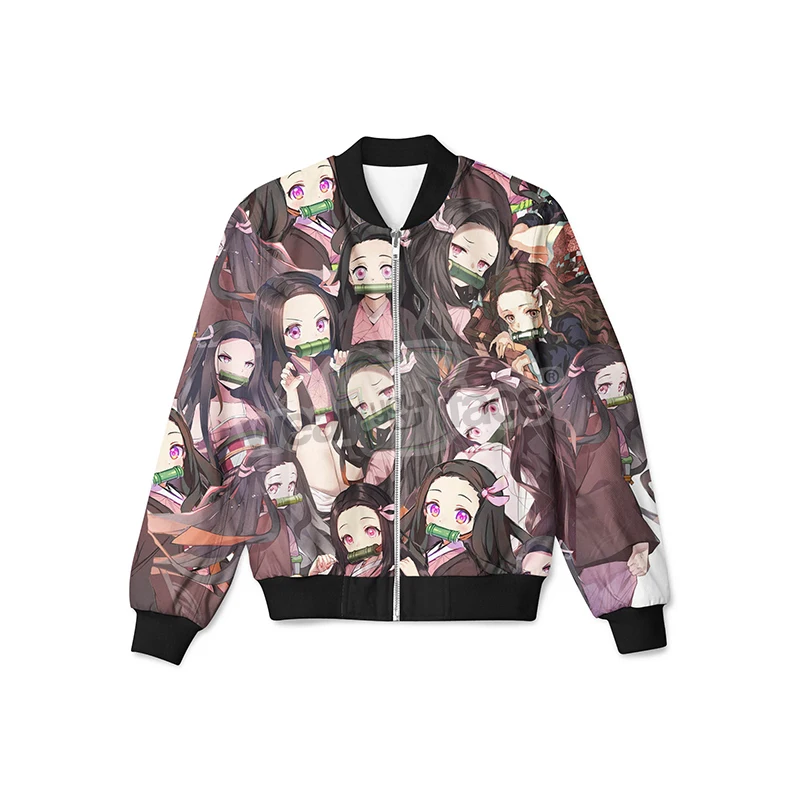 V1 Kawaii Otaku аниме Kamado Nezuko 3D по всей поверхности с принтом на молнии куртка-бомбер хипстер Повседневная Уличная одежда для мужчин и женщин Прямая поставка - Цвет: V1