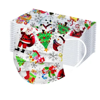 

Fast Delivery Disposable Face Mask Industrial Adult Christmas Mask Printed Disposable Masks Protective Breathable Mascarillas
