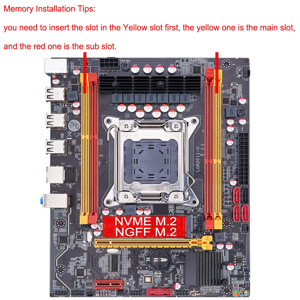 Набор материнской платы qiyida X79 с Xeon LGA2011 2 шт. x 4 ГБ = 8 Гб 1333 МГц память DDR3 ECC REG MATX NVME LGA