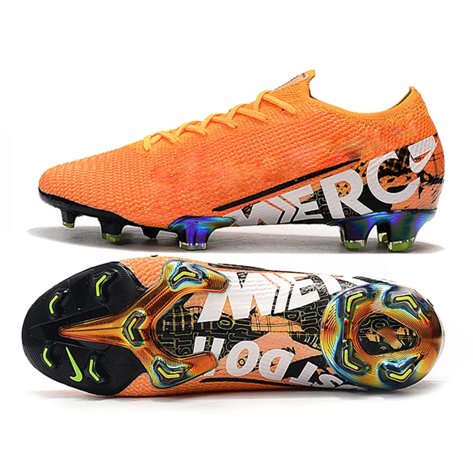 

Soccer shoes Youth 13 Elite FG Football boot cleats for Outdoor firm ground Training Professional Long Spikes crampons chuteira