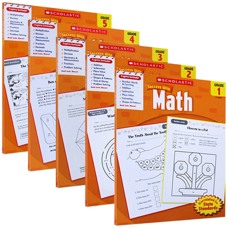 5 Book Set Grade1 5 Math Exercises Grade 1 5 English Workbook Education Teaching Aliexpress