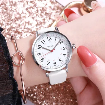 

BINZI Women Watches With Bracelet Top Brand Luxury Reloj Mujer 2019 Quartz Ladies Leather Wrist Watches For White Female Clock
