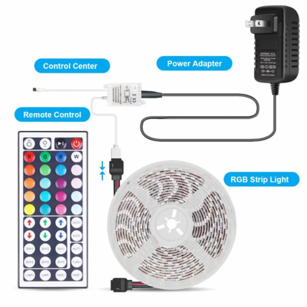 15 Meters 600 Lights Non-waterproof RGB Color-changing Soft LED Light with 44-key Infrared Controller SMD3528 | Освещение