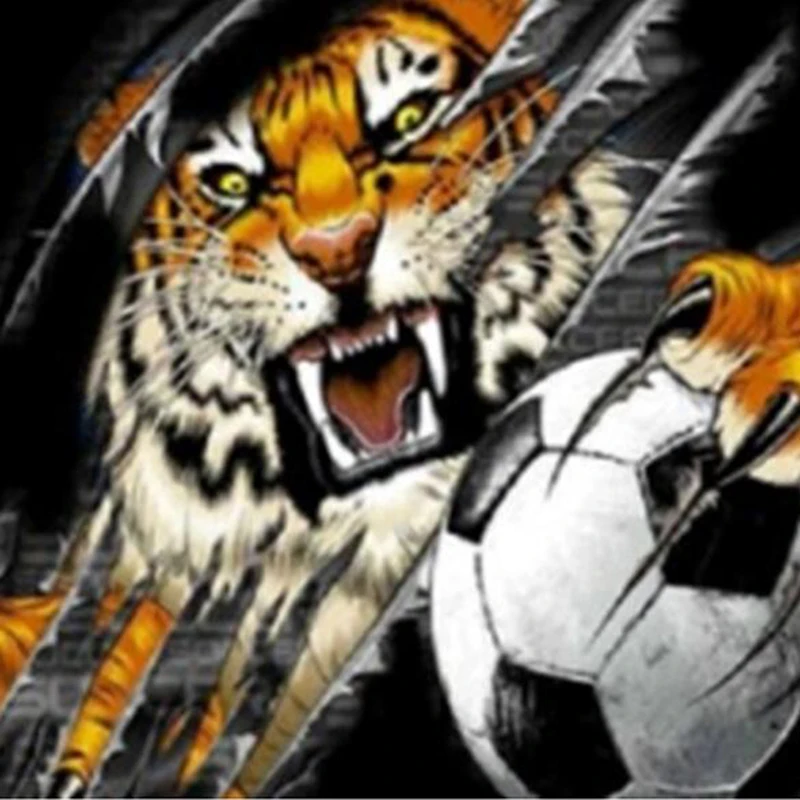 Picture Color Explosion Model 30*30 Diamond Painting DIY5D Tiger Football Cross Stitch Living Room Bedroom Painting