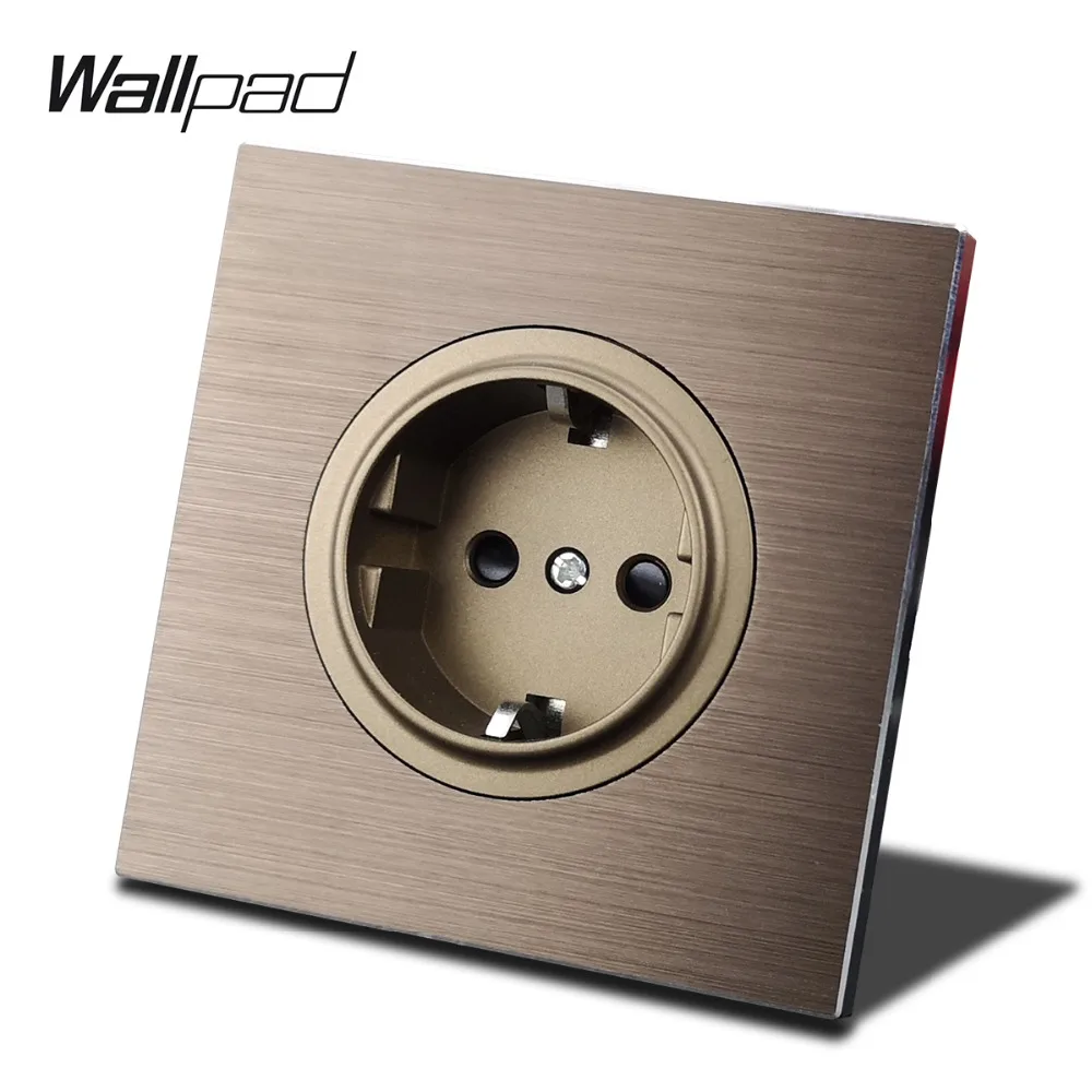 Ga naar beneden Fjord globaal Wallpad L6 Eu Stopcontact Stopcontact Schuko Bruin Geborsteld Aluminium  Paneel 86*86Mm|Elektrische aansluitingen| - AliExpress