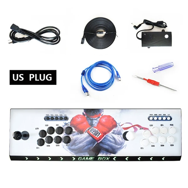 Style 6 US PLUG Pandora box 9 1500 светодиодный Железный пульт для аркадной игры, 8 кнопок, 2 плеера, контроллер, консоль, HDMI, VGA, USB выход, PS3 tv - Цвет: Style 6 US PLUG