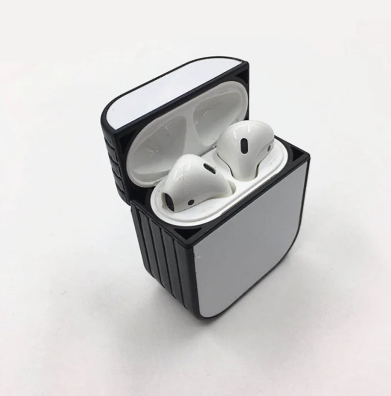 

For Airpods Blank Sublimation heat press PC case + blank can printable aluminium plate + double side Tape 10 pieces/lot