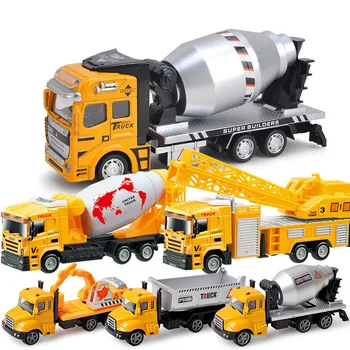 

1:48 Big Truck Cement Moveable Cab Rotate Mixer By Hand Diecast Model Transportation Tools Baby Gifts Toys New Year gift
