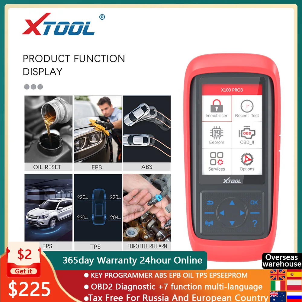 Автомобильный диагностический инструмент XTOOL X100 PRO3 OBD2 программатор