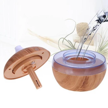 

300Ml Mini USB Air Humidifier Essential Oil Diffusers Wood Electric Humidifier with LED Night Light Mist Maker for Home Light Br